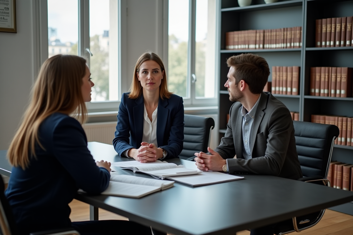 Une avocate explique la procédure de divorce à un couple